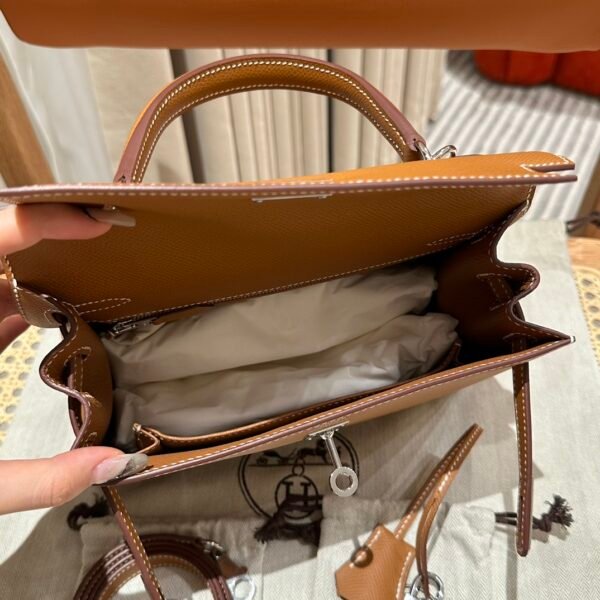 kelly 25  Colour：ck37/Gold Palm print, silver buckle - 图片 2